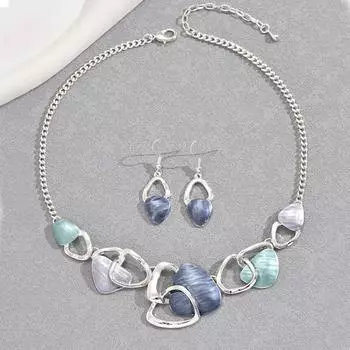 Ожерелье с каплями масла допамина, комплект из серег, сладкое нестандартное ожерелье, ювелирные изделия для вечеринок Style1