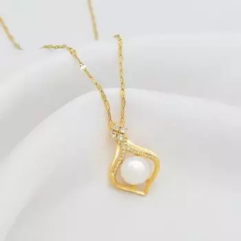 Ожерелье с каплями воды и жемчугом для женщин с нишевым дизайном, модная простая цепочка на ключицу