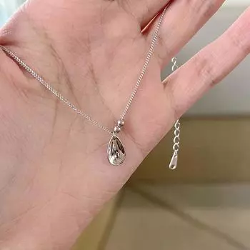 Ожерелье с каплями воды, женское, легкое, роскошное, нишевый дизайн, овальная цепочка из нержавеющей стали для ключицы