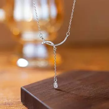 Ожерелье с каплями воды, женское, легкое, роскошное, нишевый дизайн, летняя кисточка, крест, нержавеющая сталь, цепочка на ключицу