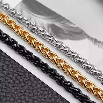 Ожерелье с килем, модная модная мужская цепочка в стиле хип-хоп, титановая стальная позолоченная цепочка с цветком орхидеи, ожерелье из нержавеющей стали 4 мм 50cm