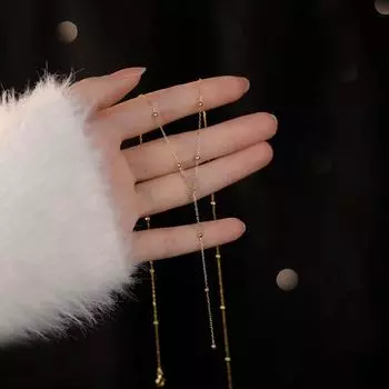 Ожерелье с кисточками для женщин, японский и корейский легкий роскошный темперамент, простой и холодный стиль, а затем бегущая ключичная цепочка