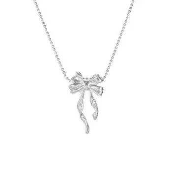 Ожерелье с кисточками и бантом для женщин, легкая роскошная нишевая дизайнерская персонализированная подвеска в виде животного, цепочка на ключицу