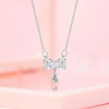 Ожерелье с кисточками и бантом, женственность, сладкая цепочка из нержавеющей стали для ключицы