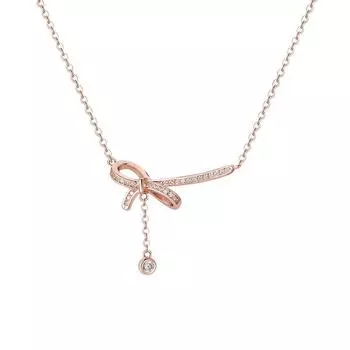 Ожерелье с кисточками и галстуком-бабочкой с универсальным темпераментом и подвеской с бриллиантовым украшением, легкая роскошная и изысканная цепочка на ключицу для женщин