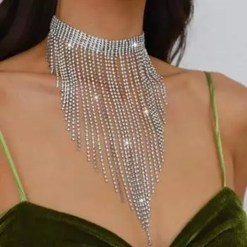 Ожерелье с кисточками и водными бриллиантами, легкая роскошная цепочка с бриллиантами, улучшенное ожерелье