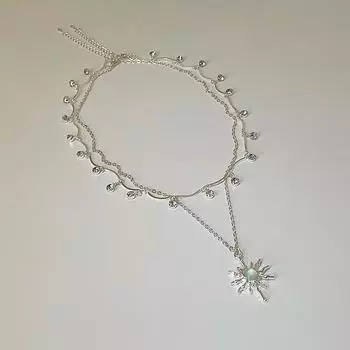 Ожерелье с кисточками из бессмертного подсолнуха и циркония для женщин, легкое, роскошное, с расширенным чувством индивидуальности, изысканное, модное, универсальное, с цепочкой на шею, с цепочкой на ключицу