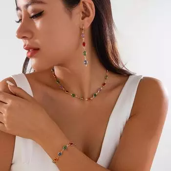 Ожерелье с кисточками из высококачественного хрусталя: Европейская и американская мода, вдохновленная дофамином Bracelet 2516