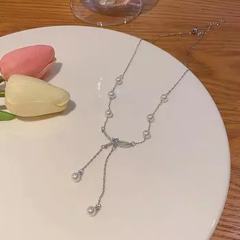 Ожерелье с кисточками из жемчужин и бабочки для женщин и девочек, элегантное, для вечеринки, подвеска, цепочка, аксессуары для вечеринок 1pc