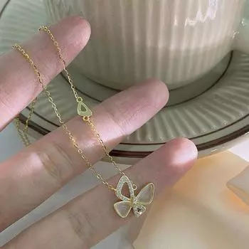 Ожерелье с кисточками Love Tassel, модное, милое, универсальное, цепочка на ключицу, легкая роскошь, усыпанная бриллиантами, ощущение высокого класса