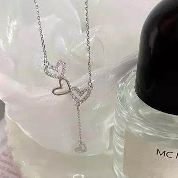 Ожерелье с кисточками Love Tassel, модное, милое, универсальное, цепочка на ключицу, легкая роскошь, усыпанная бриллиантами, ощущение высокого класса