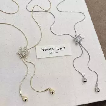 Ожерелье с кисточками в корейском стиле в виде снежинки: Элегантный, простой, удлиненный дизайн для женщин золотой