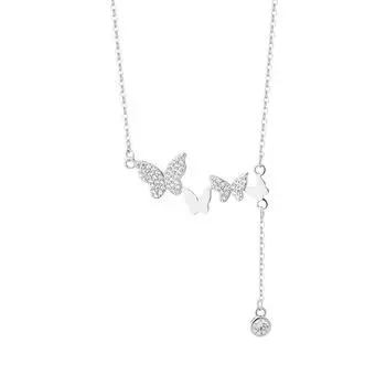 Ожерелье с кисточками в виде бабочки в легком и роскошном стиле, с освежающим дизайном и милой цепочкой на ключицу