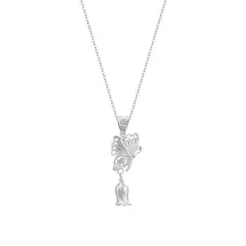 Ожерелье с кисточками в виде бабочки и колокольчика орхидеи, китайская мода, универсальная цепочка для воротника