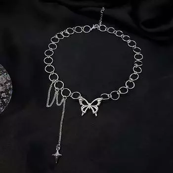 Ожерелье с кисточками в виде бабочки для женщин, полая цепочка для ключицы, простые ювелирные изделия