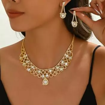 Ожерелье с кисточками в виде капли воды, серьги, комплект браслетов, универсальный предмет одежды премиум-класса.