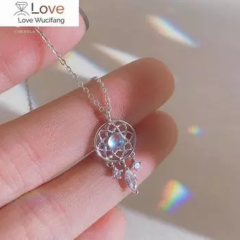 Ожерелье с кисточкой и лунным камнем для женщин, креативный кулон, элегантное вечернее ожерелье, ювелирные изделия