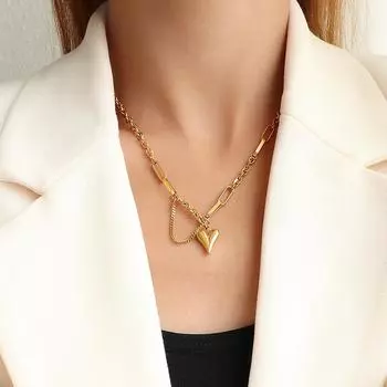 Ожерелье с кисточкой Love Collarbone Chain Wind Cold Titan Steel 18K Gold Jewelry Set