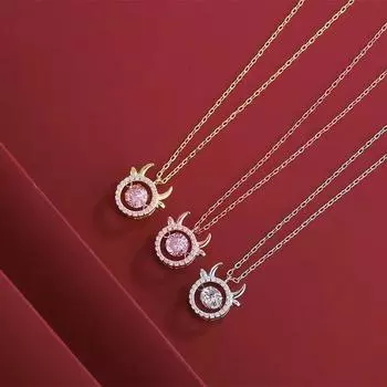 Ожерелье с ключицей и знаком зодиака для женщин, элегантное бриллиантовое ожерелье из стерлингового серебра S925, легкая роскошная подвеска в стиле меньшинства 925