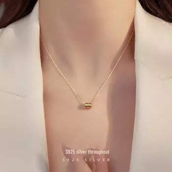 Ожерелье с ключицей из серебра 925 пробы Banyan Tree с бусинами — роскошный подарок для нее NS287 золотой