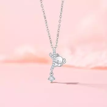 Ожерелье с коалой, женская мода, легкая, роскошная, милая, с коалой, цепочка на ключицу из нержавеющей стали