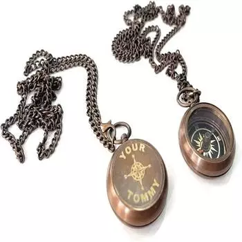 Ожерелье с компасом «Твой Томми Твоя туба» — подвеска «Любовный компас» — медальон «Mine Craft»