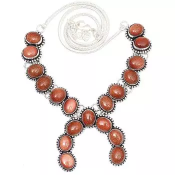Ожерелье с красным драгоценным камнем Sunsitara в этническом стиле, серебряные украшения 18-20