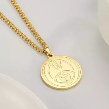 Ожерелье с крестом «Глаз дьявола» Ожерелье из нержавеющей стали Ожерелье для спортсменов с вдохновляющей цитатой из Библии – выберите цитату, Серебряное ожерелье с крестом золотой