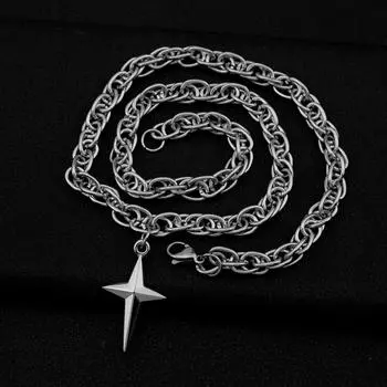 Ожерелье с крестом из титановой стали, хип-хоп, женская цепочка для свитера, сталь, холодный стиль, унисекс, не выцветает, парные украшения 50cm