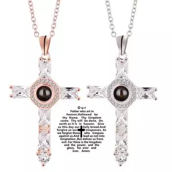 Ожерелье с крестообразной проекцией для женщин и девочек, подарок на Рождество, День матери, ювелирные изделия, аксессуары