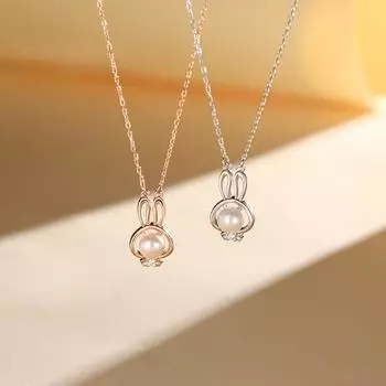 Ожерелье с кроликом Женское легкое роскошное нишевое дизайнерское чувство Сяоменг Кролик ключичная цепочка из нержавеющей стали