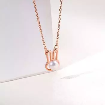 Ожерелье с кроликом Женское Простое Легкое Роскошное Милое Кролик Ключичная Цепочка Из Нержавеющей Стали