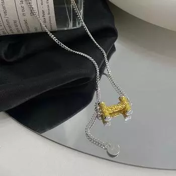 Ожерелье с круглой фирменной кисточкой в виде буквы H с цветным узором Tang Grass, легкая роскошь, ощущение высокого класса, цепочка на ключицу, индивидуальность