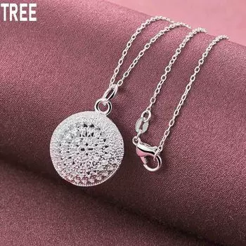 Ожерелье с круглой подвеской из стерлингового серебра 925 пробы, 18 мм, модные свадебные украшения O-40CM