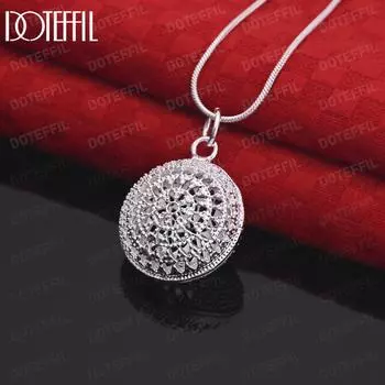 Ожерелье с круглой подвеской из стерлингового серебра 925 пробы 18 мм, модные свадебные украшения S-40CM