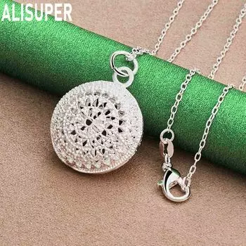 Ожерелье с круглой подвеской из стерлингового серебра 925 пробы, 18 мм, модные свадебные украшения O-40CM