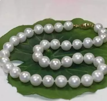 Ожерелье с круглым белым жемчугом Южного моря 9-10 мм, 18 дюймов