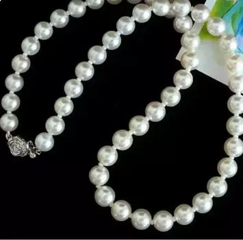 Ожерелье с круглым белым жемчугом Южного моря 9-10 мм, 18 дюймов