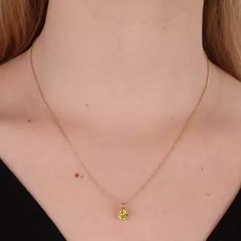 Ожерелье с круглым драгоценным камнем из цитрина, серебро 925 пробы, ожерелье из желтого золота, ювелирные изделия ручной работы, подарок подружке невесты 16 Inch