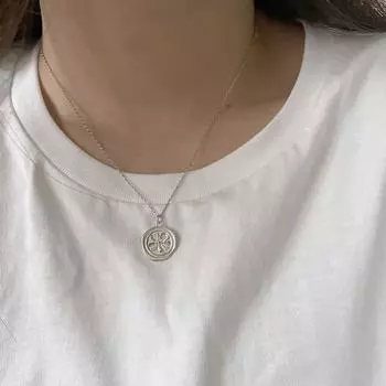 Ожерелье с круглым кулоном Fresh Clover Element, ключичная цепочка, простой лесной подарок для студента