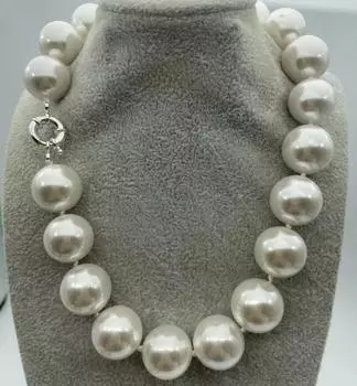 Ожерелье с круглым жемчугом из ракушек Южных морей диаметром 20 мм, 18 дюймов