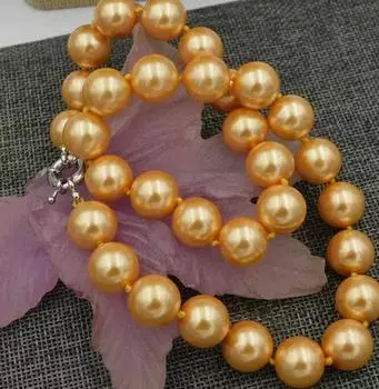 Ожерелье с круглым жемчугом из ракушки черного жемчуга диаметром 12 мм, 18 дюймов