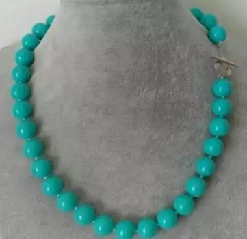 Ожерелье с круглыми бусинами синего южного жемчуга диаметром 8 мм, 18 дюймов