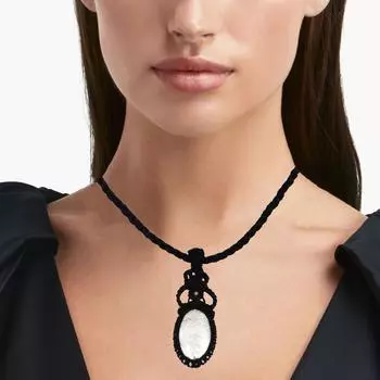 Ожерелье с кулоном из макраме сколецитом, нитью из драгоценных камней, ювелирные изделия ручной работы