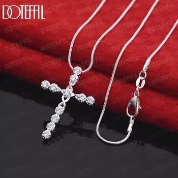 Ожерелье с квадратным цирконием из стерлингового серебра 925 пробы, модные свадебные украшения S-40CM