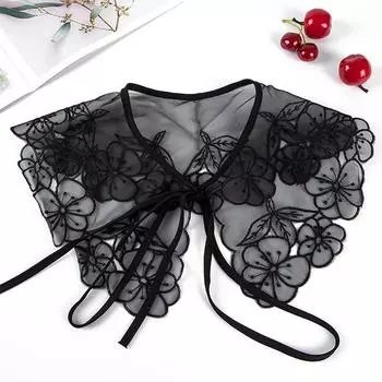 Ожерелье с лацканами рубашки, женская блузка с накладным воротником, верхняя часть, искусственная полусорочка, одежда чёрный