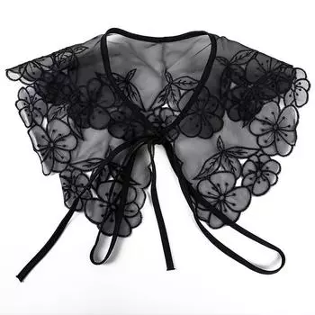 Ожерелье с лацканами рубашки, женская блузка с накладным воротником, верхняя часть, искусственная полусорочка, одежда чёрный