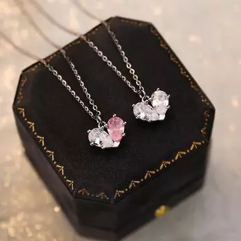 Ожерелье с любовью из стерлингового серебра S925 для женщин, маленькая и роскошная цепочка с подвеской в виде когтя из циркония, ювелирное украшение в подарок на День святого Валентина Adjustable size