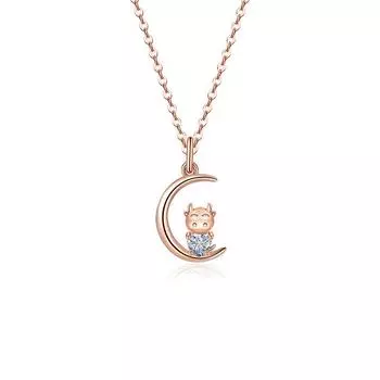 Ожерелье с любовным знаком зодиака Бык для женщин в год зодиака Бык, подвеска на ключицу