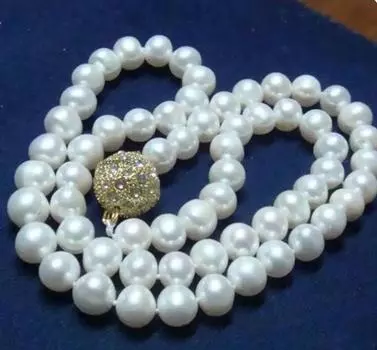 Ожерелье с магнитной застежкой из натурального белого культивированного жемчуга диаметром 8–9 мм, 18 дюймов